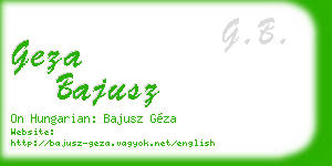 geza bajusz business card