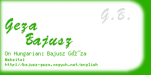 geza bajusz business card